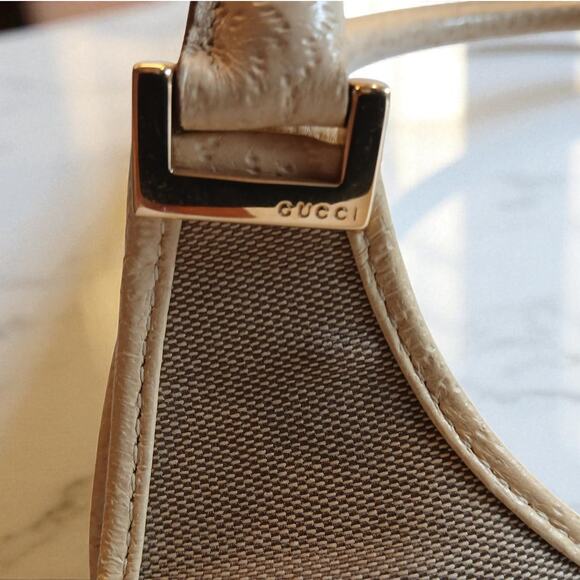 Authentic Gucci Jackie Canvas and Leather Beige Shoulder Bag $1,365 - Picture 14 of 16